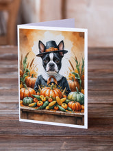 Load image into Gallery viewer, Boston Terrier Thanksgiving Greeting Cards Pack of 8