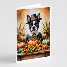 Load image into Gallery viewer, Boston Terrier Thanksgiving Greeting Cards Pack of 8