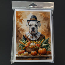 Load image into Gallery viewer, White Boxer Thanksgiving Greeting Cards Pack of 8