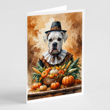 Load image into Gallery viewer, White Boxer Thanksgiving Greeting Cards Pack of 8