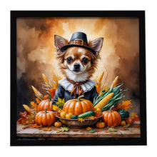 Load image into Gallery viewer, Chihuahua Thanksgiving Framed Metal Print