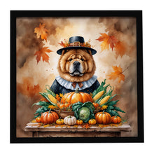 Load image into Gallery viewer, Chow Chow Thanksgiving Framed Metal Print