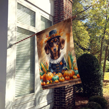 Load image into Gallery viewer, Chocolate Dachshund Thanksgiving House Flag