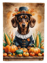 Load image into Gallery viewer, Chocolate Dachshund Thanksgiving House Flag