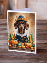 Load image into Gallery viewer, Chocolate Dachshund Thanksgiving Greeting Cards Pack of 8