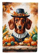 Load image into Gallery viewer, Red Brown Dachshund Thanksgiving House Flag