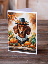 Load image into Gallery viewer, Red Brown Dachshund Thanksgiving Greeting Cards Pack of 8