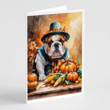 Load image into Gallery viewer, English Bulldog Thanksgiving Greeting Cards Pack of 8