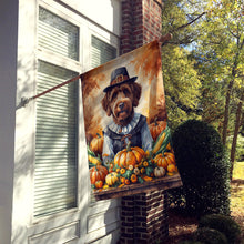 Load image into Gallery viewer, Chocolate Labradoodle Thanksgiving House Flag