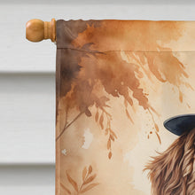 Load image into Gallery viewer, Chocolate Labradoodle Thanksgiving House Flag