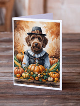 Load image into Gallery viewer, Chocolate Labradoodle Thanksgiving Greeting Cards Pack of 8