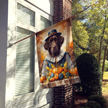 Load image into Gallery viewer, Chocolate Labrador Retriever Thanksgiving House Flag
