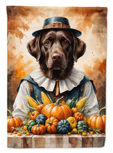 Load image into Gallery viewer, Chocolate Labrador Retriever Thanksgiving House Flag