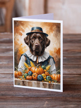 Load image into Gallery viewer, Chocolate Labrador Retriever Thanksgiving Greeting Cards Pack of 8