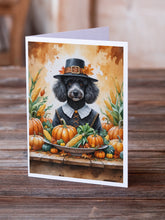 Load image into Gallery viewer, Black Poodle Thanksgiving Greeting Cards Pack of 8