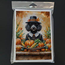 Load image into Gallery viewer, Black Poodle Thanksgiving Greeting Cards Pack of 8