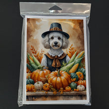 Load image into Gallery viewer, White Poodle Thanksgiving Greeting Cards Pack of 8