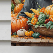 Load image into Gallery viewer, Black Pug Thanksgiving House Flag