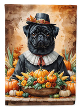 Load image into Gallery viewer, Black Pug Thanksgiving House Flag