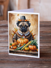 Load image into Gallery viewer, Pug Thanksgiving Greeting Cards Pack of 8