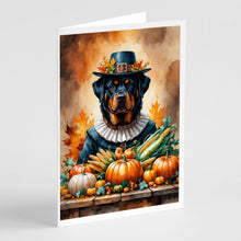 Load image into Gallery viewer, Rottweiler Thanksgiving Greeting Cards Pack of 8