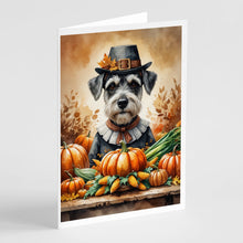 Load image into Gallery viewer, Schnauzer Thanksgiving Greeting Cards Pack of 8