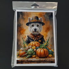 Load image into Gallery viewer, Westie Thanksgiving Greeting Cards Pack of 8
