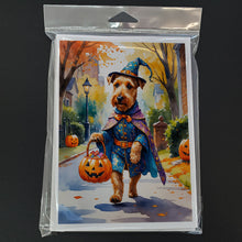 Load image into Gallery viewer, Airedale Terrier Halloween Trick or Treat Greeting Cards Pack of 8