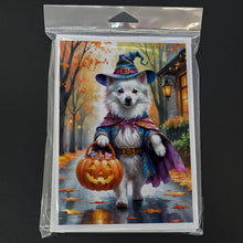 Load image into Gallery viewer, American Eskimo Halloween Trick or Treat Greeting Cards Pack of 8