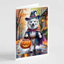 Load image into Gallery viewer, American Eskimo Halloween Trick or Treat Greeting Cards Pack of 8