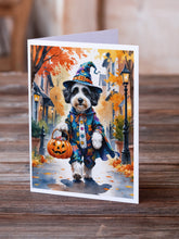 Load image into Gallery viewer, Bernedoodle Halloween Trick or Treat Greeting Cards Pack of 8