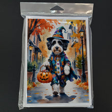 Load image into Gallery viewer, Bernedoodle Halloween Trick or Treat Greeting Cards Pack of 8