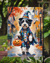 Load image into Gallery viewer, Bernedoodle Halloween Trick or Treat Garden Flag