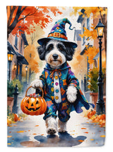 Load image into Gallery viewer, Bernedoodle Halloween Trick or Treat Garden Flag