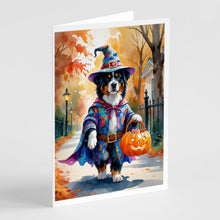 Load image into Gallery viewer, Bernese Mountain Dog Halloween Trick or Treat Greeting Cards Pack of 8