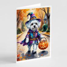 Load image into Gallery viewer, Bichon Frise Halloween Trick or Treat Greeting Cards Pack of 8