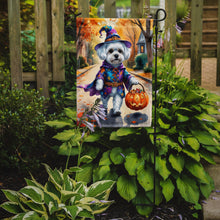 Load image into Gallery viewer, Bichon Frise Halloween Trick or Treat Garden Flag