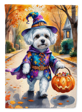 Load image into Gallery viewer, Bichon Frise Halloween Trick or Treat Garden Flag