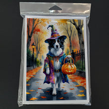 Load image into Gallery viewer, Border Collie Halloween Trick or Treat Greeting Cards Pack of 8
