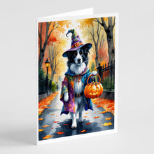 Load image into Gallery viewer, Border Collie Halloween Trick or Treat Greeting Cards Pack of 8