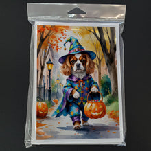 Load image into Gallery viewer, Cavalier Spaniel Halloween Trick or Treat Greeting Cards Pack of 8