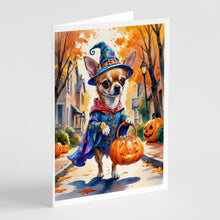 Load image into Gallery viewer, Chihuahua Halloween Trick or Treat Greeting Cards Pack of 8