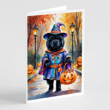 Load image into Gallery viewer, Black Chow Chow Halloween Trick or Treat Greeting Cards Pack of 8