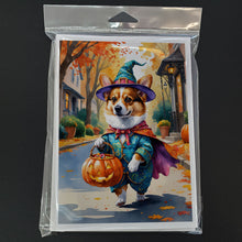 Load image into Gallery viewer, Corgi Halloween Trickor Treat Greeting Cards Pack of 8