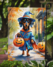 Load image into Gallery viewer, Dachshund Halloween Trick or Treat Garden Flag