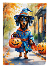 Load image into Gallery viewer, Dachshund Halloween Trick or Treat Garden Flag