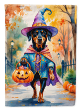 Load image into Gallery viewer, Doberman Pinscher Halloween Trick or Treat Garden Flag