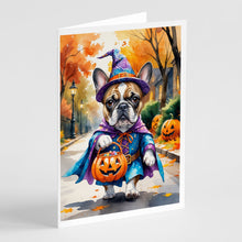 Load image into Gallery viewer, French Bulldog Halloween Trick or Treat Greeting Cards Pack of 8