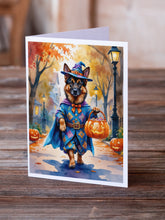 Load image into Gallery viewer, German Shepherd Halloween Trick or Treat Greeting Cards Pack of 8
