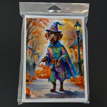Load image into Gallery viewer, German Wirehaired Pointer Halloween Trick or Treat Greeting Cards Pack of 8